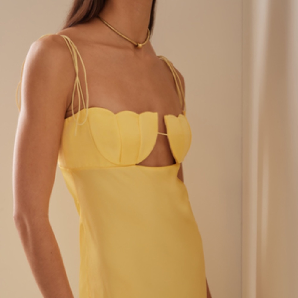 Anna October Tulip Satin Dress - Yellow
